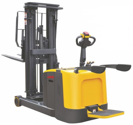 Load Capacity 1.2 Ton Narrow Aisle Lift Trucks , Forwarding Mast Stand Up Reach Forklift