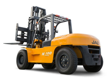 JAC 10 Ton Diesel Vorkheftruck, Grote Capaciteitscounterbalance Forklifts, Zware Materiaalvorkheftruck, Rode of Oranje Kleur leverancier