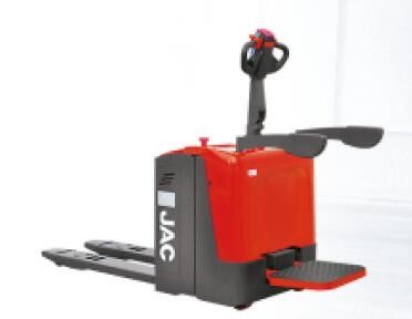 Electric Powered Riding Pallet Jack 2.5 Ton Stand On Type Indoor Forklift